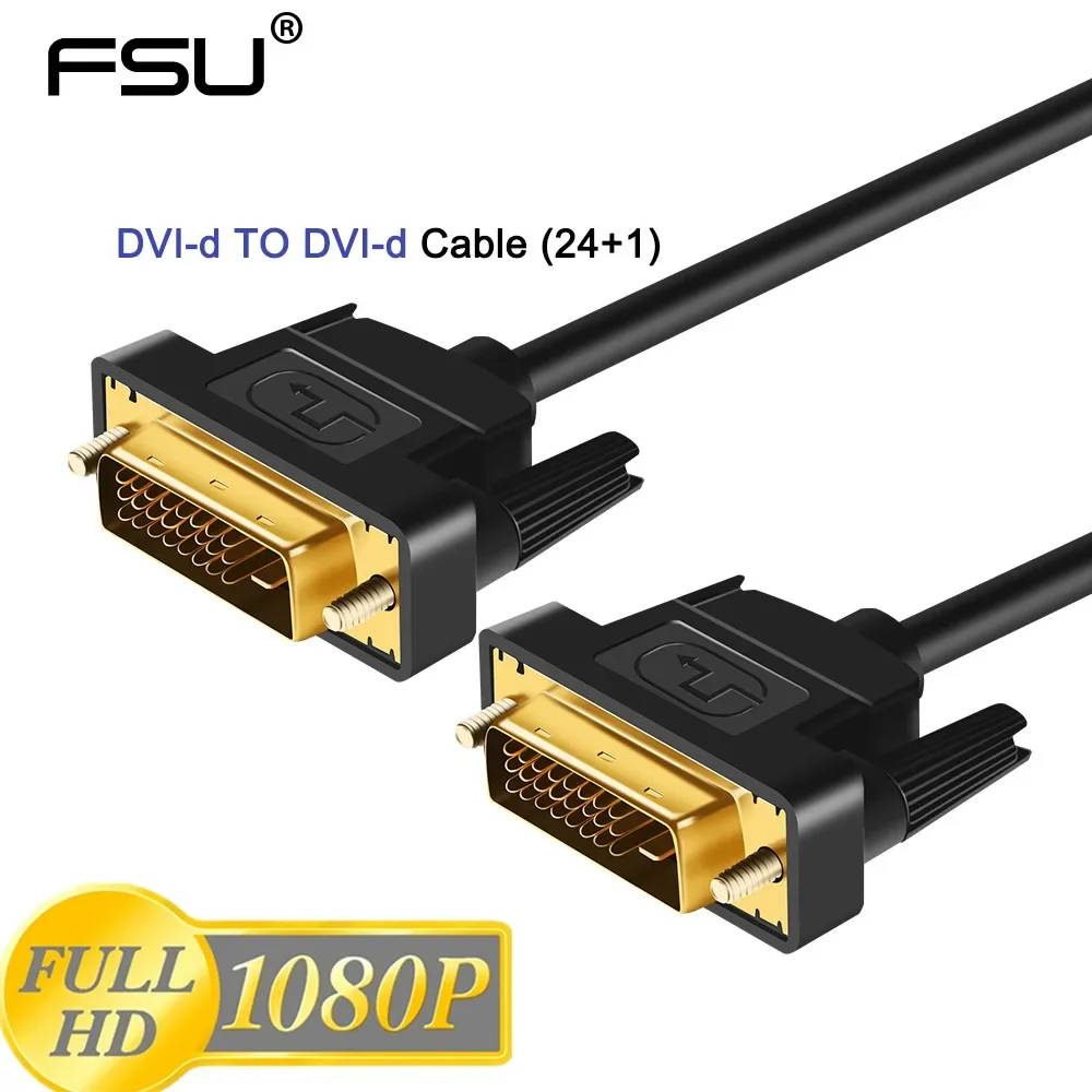 FSU High Speed DVI Cable 1M,1.8M,2M,3M Gold Plated Plug Male-Male DVI TO DVI kable 1080p for LCD DVD HDTV XBOX