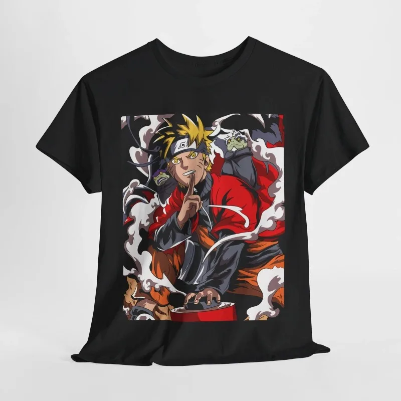 Children's T-shirt Trendy Brand Hot Selling Vortex Naruto Nine Tailed Pure Cotton Printed Parent-child Short Sleeved Shirt
