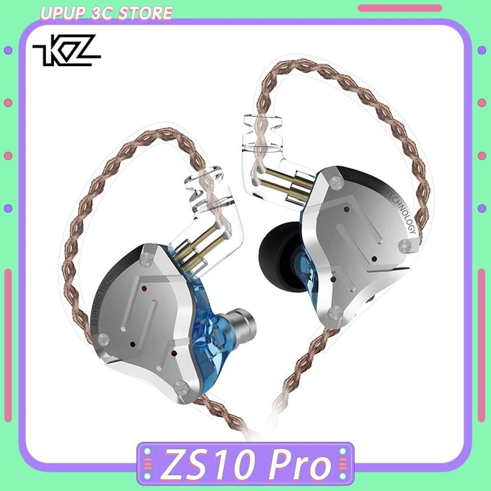 

KZ ZS10 Pro Wired In Ear Earphones Hifi 10 Unit Coil Iron Earplugs Hybrid Monitor Music Outdoor Sport Noise Reduction Headphones