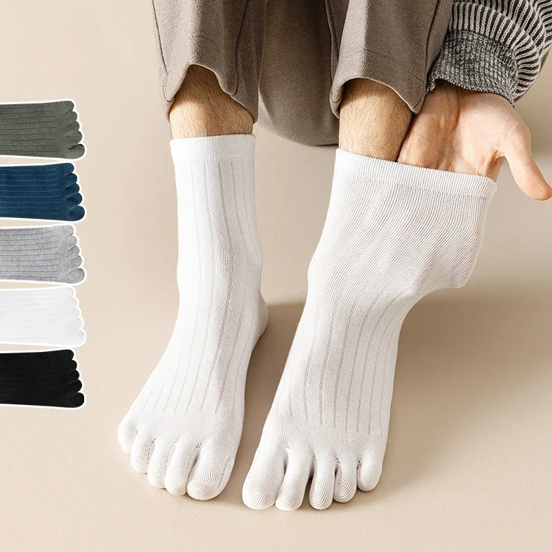 5 Pairs Men Five Finger Socks Spring Summer Thin Toe Socks with Separate Fingers High Quality Cotton Sports Socks