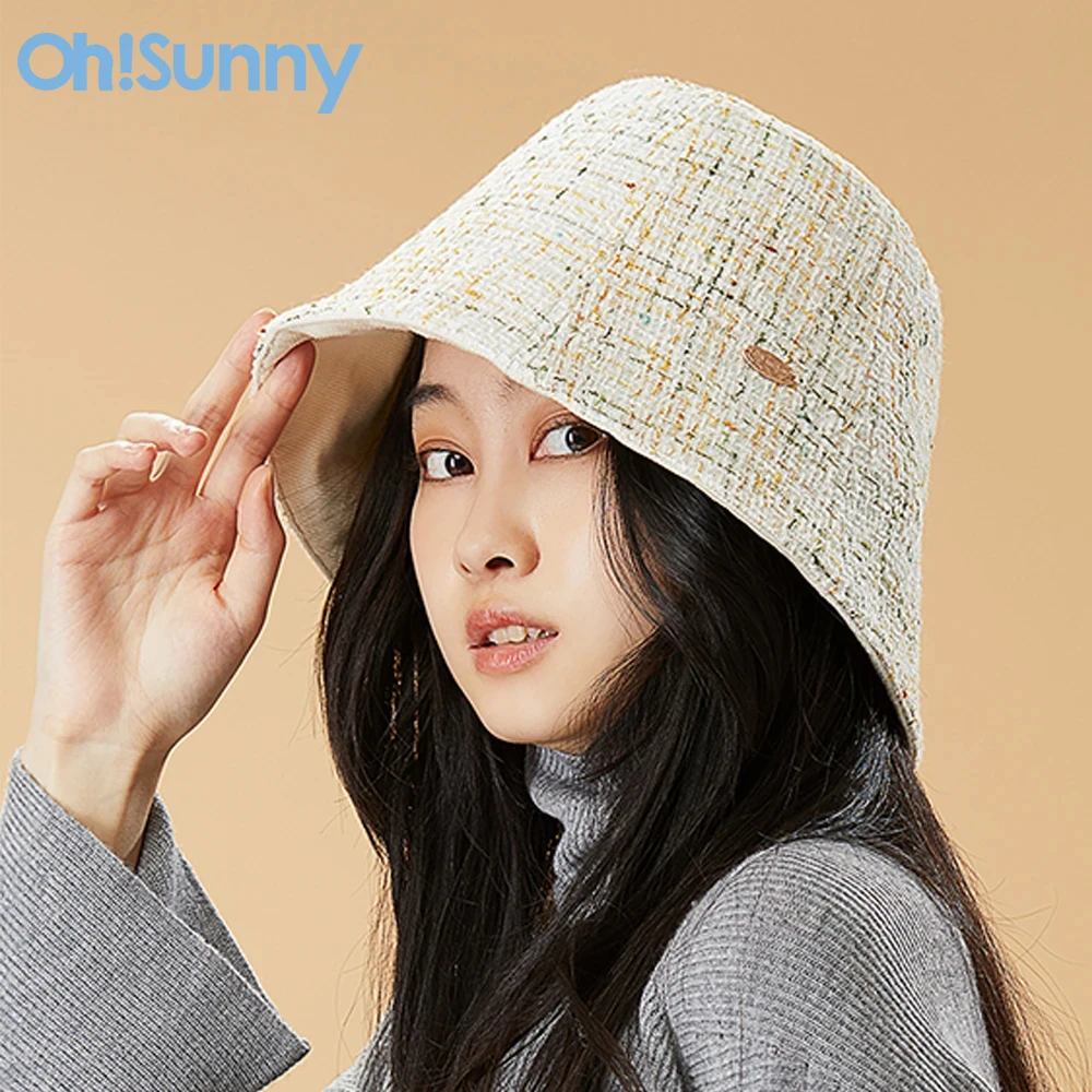 

OhSunny Fashion Winter Bucket Hats For Women Girl Outdoor Windproof Warm Soft Antistatic Two-Side Wear Foldable Fishing Cap