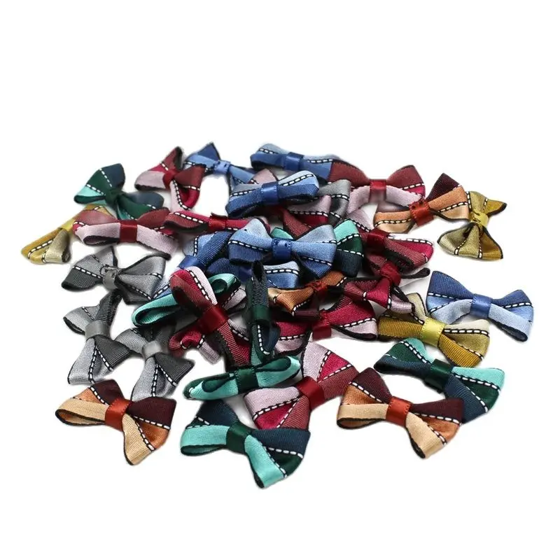 20/50pcs Ribbon Bows DIY hairclip bowknot ornament clothes decoration kids bowtie Mini Satin Bow