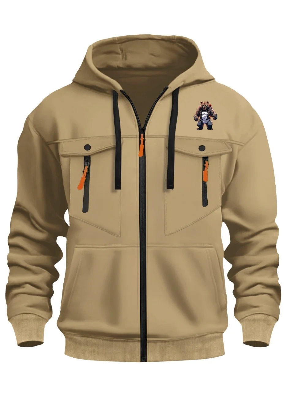 

Zipper Hoodies Autumn Winter Men's New Long Sleeve Hooded Sweatshirt Fashion Casual Male Outfit Sportwear Loose Fit Clothes