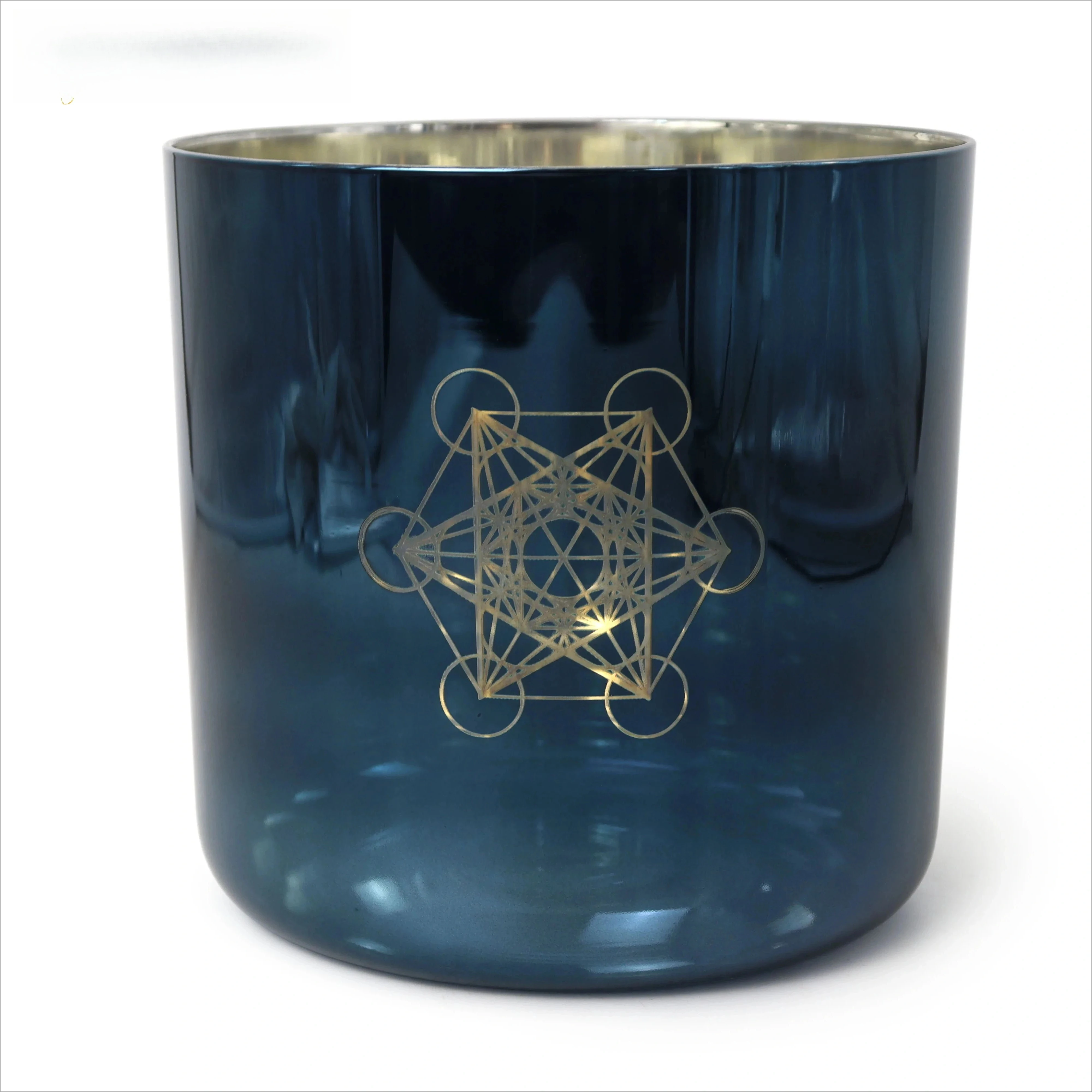 YUNQIQINGYIN Alchemy Blue Gradient Transparent Quartz Singing Bowl Crystalsoul Clear Crystal Sound Bowl Chakra Healing Meditation Sound Therapy Mindfulness Yoga Relax Percussion Sound Bath Accessory