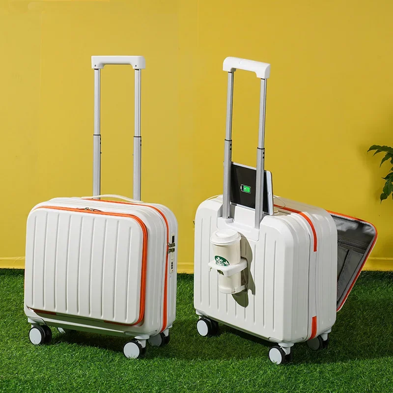 18/20 Inch Suitcase Boarding Multifunctional Travel Suitcase Student Password Trolley Case Rolling Luggage Bag with Cup Holder