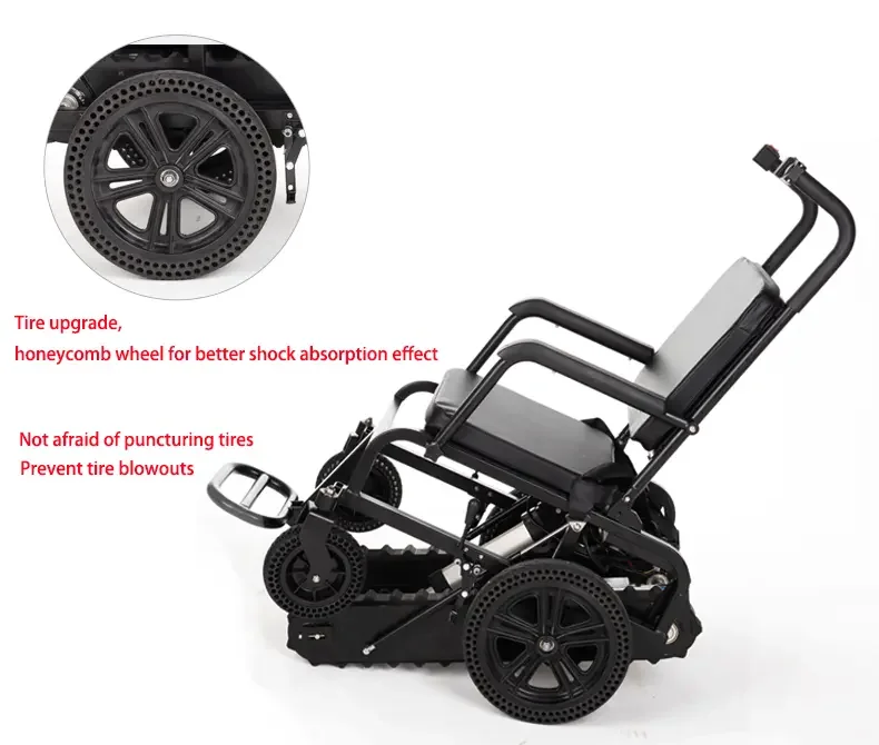 Foldable Outdoor Electric Stair Climber For Wheelchair User Lithium Battery Power Stair Climbing Wheelchair With Headrest