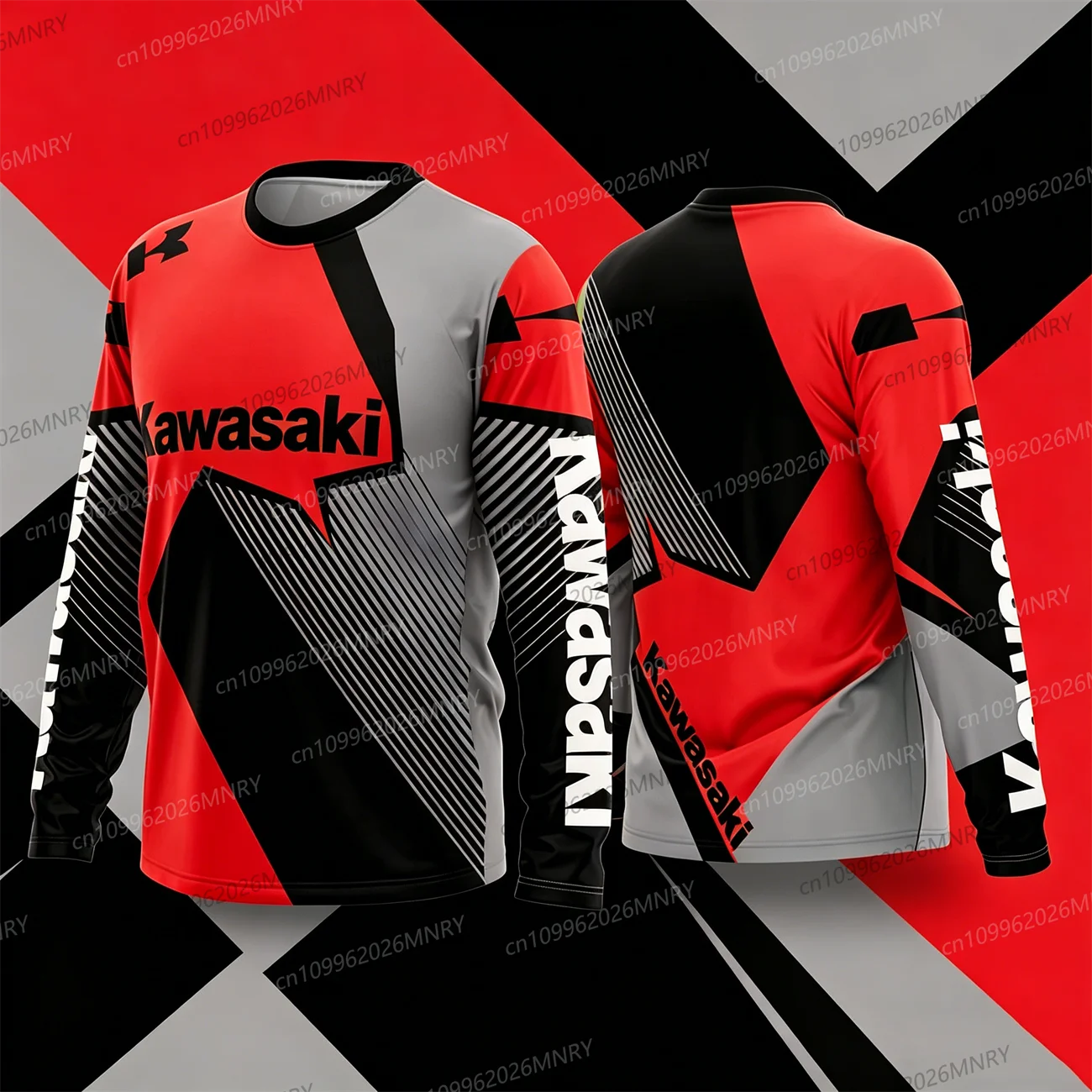 

Summer Men tshirt Kawasaki Motocross Breathable Quick Drying Cycling Suit Women Oversized Sports And Leisure Long Sleeved Top