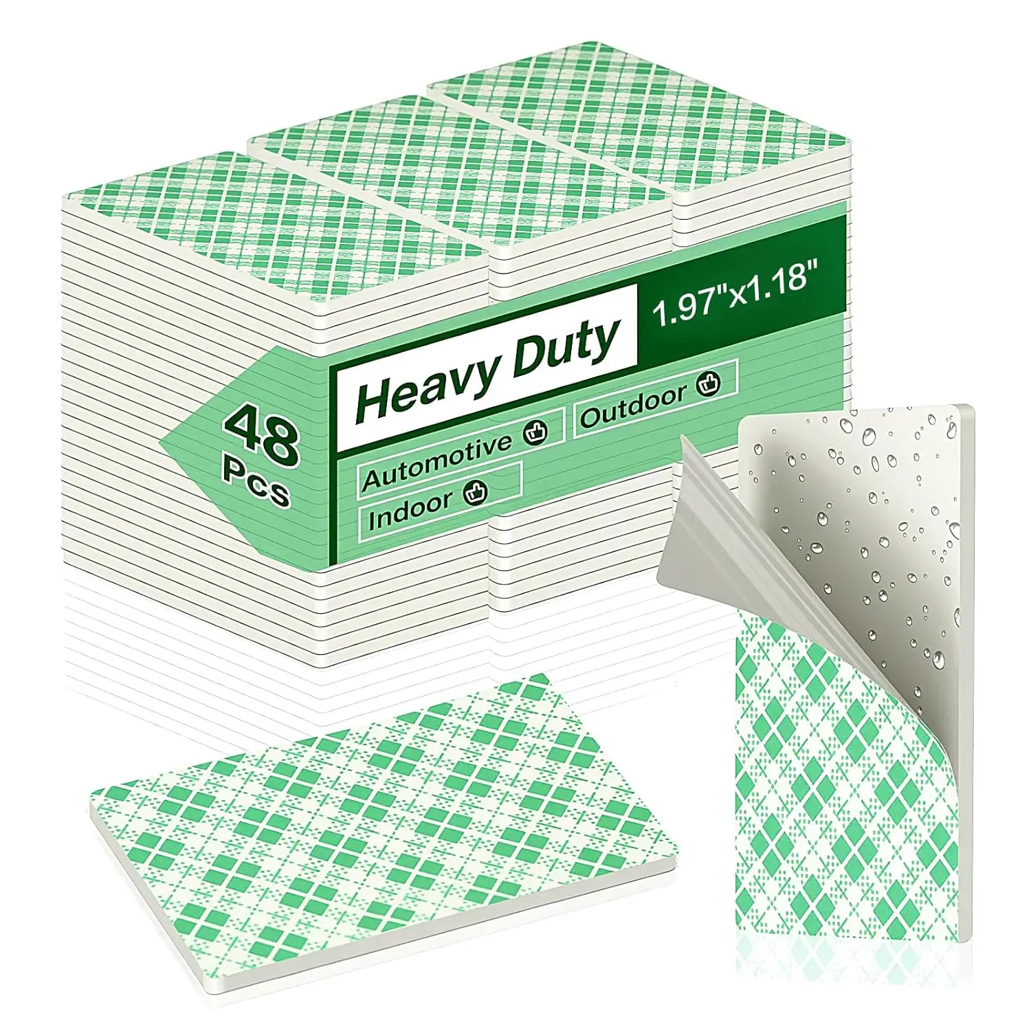 Double Sided Foam Tape Pads 48pcs White EVA Tapes Waterproof 5*3cm High Tack Heavy Duty Self-Adhesive for Crafts, Home, Outdoor