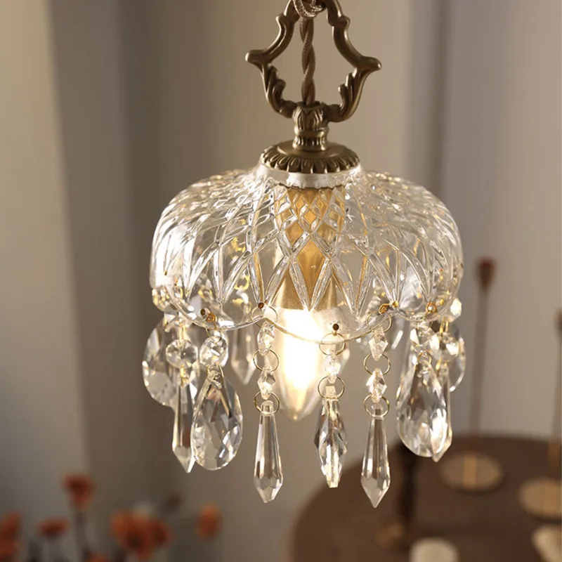 Modern LED Pendant Light Crystal Chandeliers Bedroom Luxury Glass Pendant Lamp for Home Decor Suspension Hanging Lights Fixtures