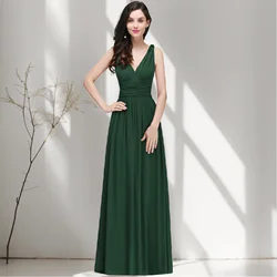 2025 Long Chiffon A Line Bridesmaid Dresses For Women Elegant V-Neck Formal Wedding Party Gowns Evening Vestidos De Festa