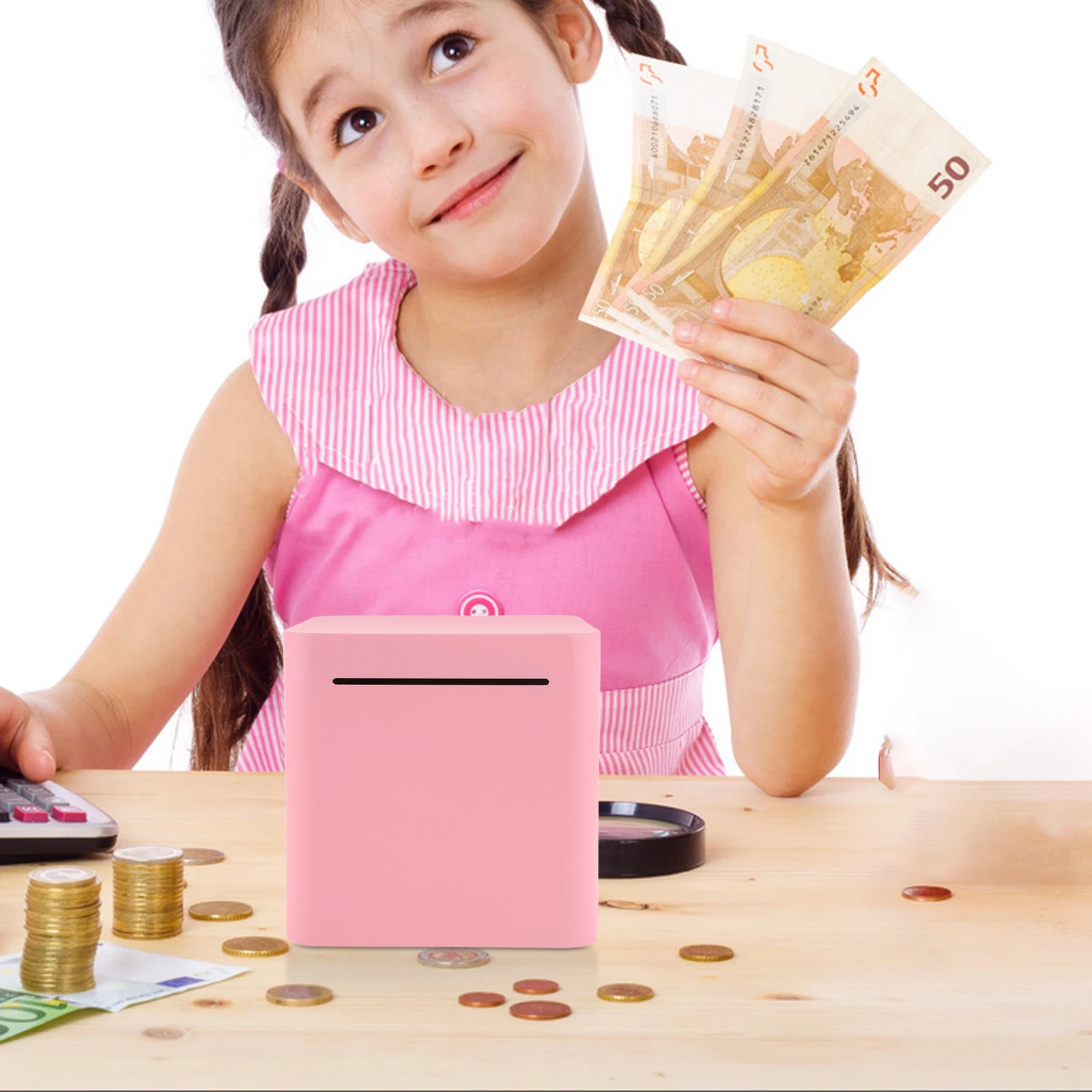 

Children's Piggy Bank Coin Savings Jar for Adults Unbreakable Money Desktop Container Unique Stainless Steel Boxes