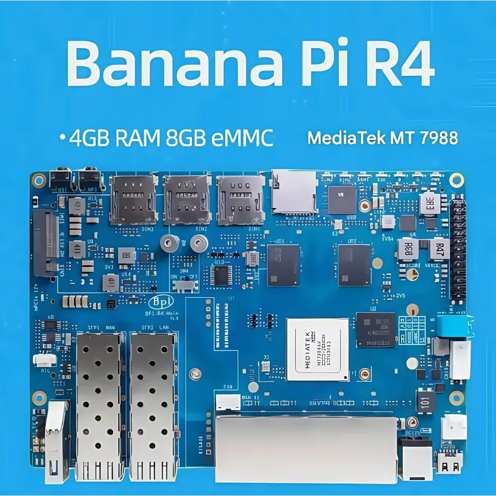 AvaCoreBanana Pi BPI-R4 Motherboard MediaTek MT7988 Open Source High-performance Router Development Board