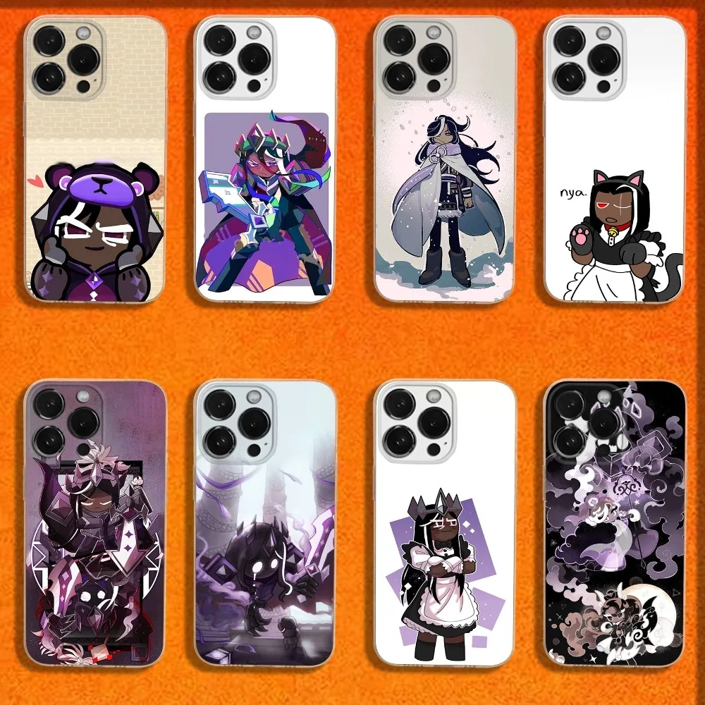 

Dark Cacao C-Cookie Run Kingdom Phone Case For iPhone 16,15,14,13,12,11 Plus,Pro,Max,XR,XS,Plus,SE,Mini Transparent Soft Cover