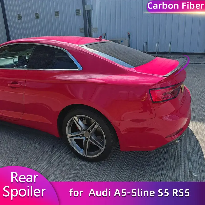 

Полностью углеродное волокно, задний спойлер багажника, крылья для Audi A5-Sline S5 RS5 Coupe 2-дверный 2017-2023, гоночный задний спойлер, крыло багажника, губа