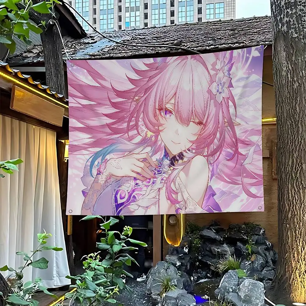Beliebtes Spiel Cyrene Honkai Star Rail Anime-Flagge für Wohnzimmer, Zuhause, Wohnheim, Dekoration, Kunst, Heimdekoration, Banner