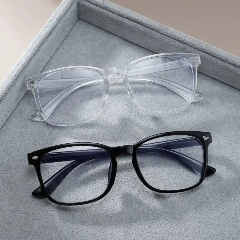 

[Vintage Eyeglasses] 2 Pairs Vintage Style Square Frame Eyeglasses | Black & Clear with Metallic Accents