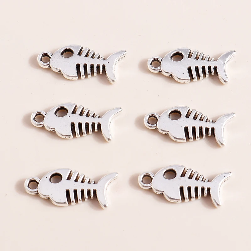 Leslie 30 Stück Metall-Meerestier-Anhänger aus Legierung, Seepferdchen, Fisch, Seestern, Muschel-Anhänger für DIY-Schmuckherstellung, Armband, Halskette – Detail 1