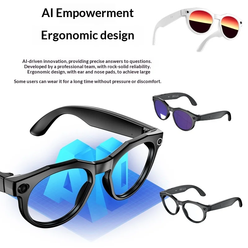 Cross-border AI Smart Glasses W611 Multi-function Voice Call Photo Video Recording Music Playing 290mAh Battery AI Question #2