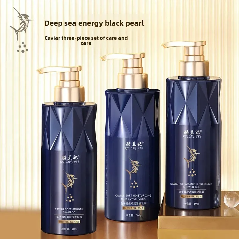 Caviar Enriched Family Hair & Body Wash Set - Gentle Hair Cleanser, Silky Hair Conditioner, Fragrant Bathing Experience Combo