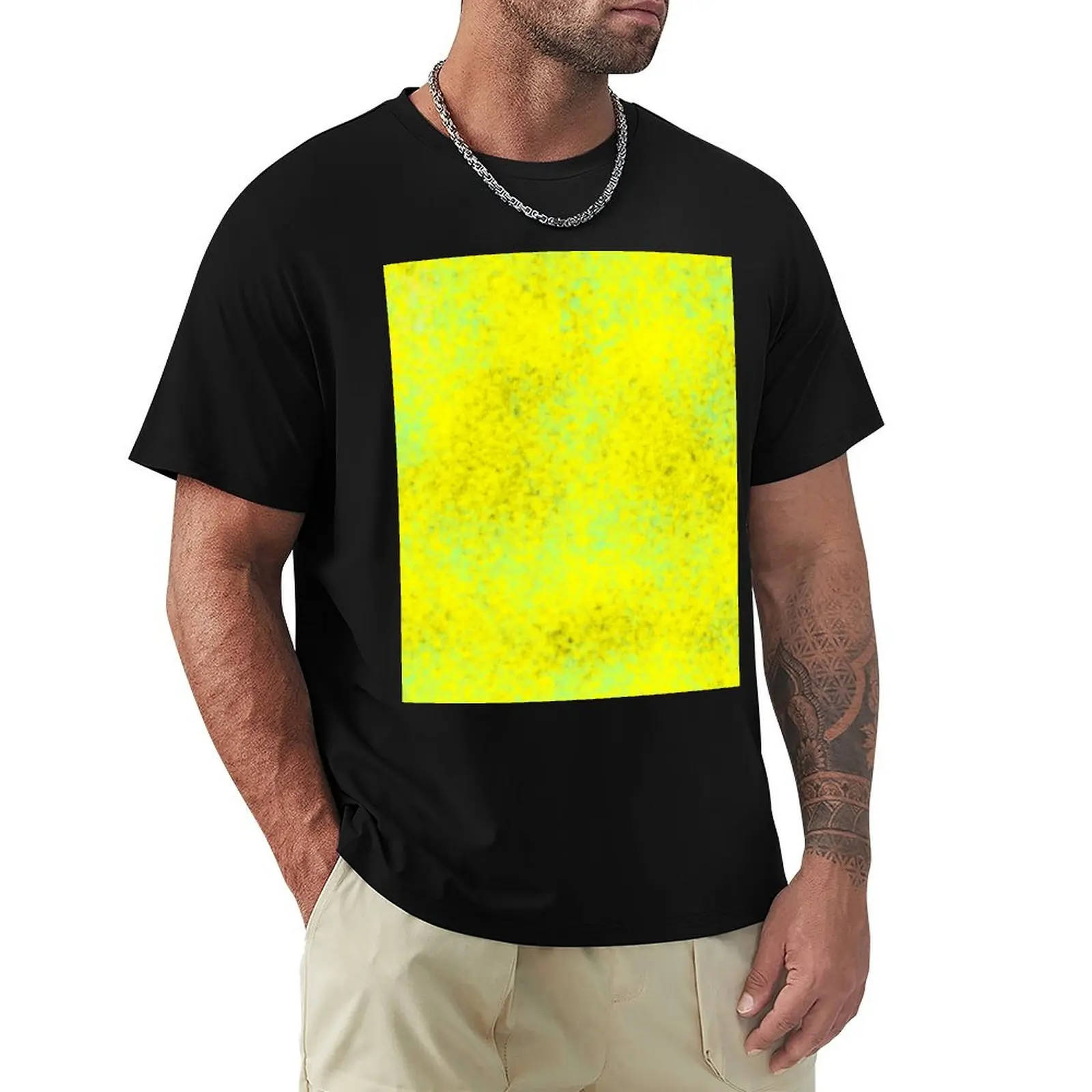 Hot Yellow/fluorescent texture/Summer colors T-Shirt customizeds kawaii clothes funnys summer clothes slim fit t shirts for men