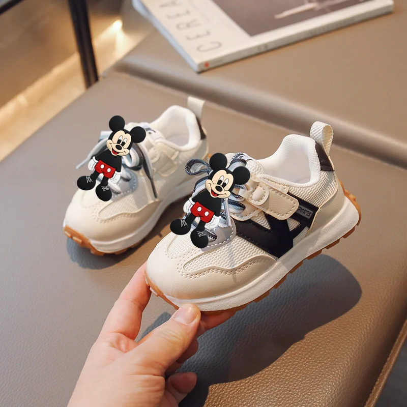 

Disney Spring Fall New Baby Toddler shoes Breathable Soft Sole Sneakers Lightweight Casual Shoes for mickey mouse Boys and Girls
