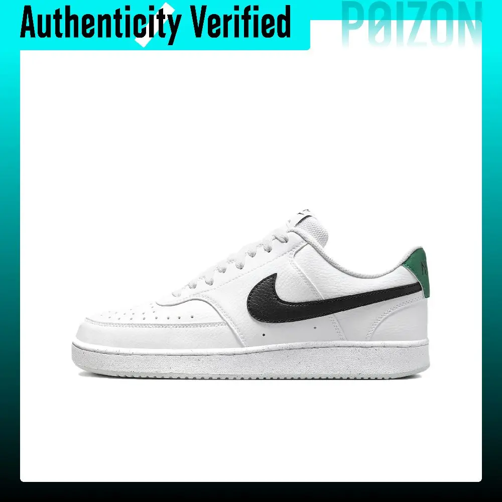 Nike Court Vision 1 Low, Zapatos de Skateboard de Cuero Sintético Transpirable, de Caña Baja, para Hombre, Blanco y Verde, DH2987-110