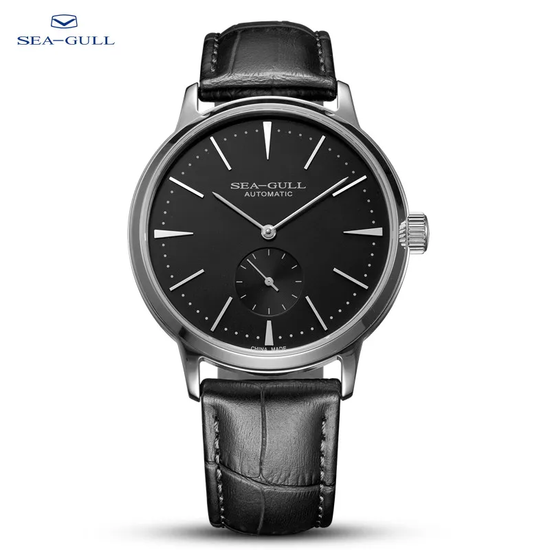 Seagull Neue Business-Uhr Herren Mechanische Armbanduhren 50m Wasserdicht Leder Valentinstag Herrenuhren Relogio Masculino 6075