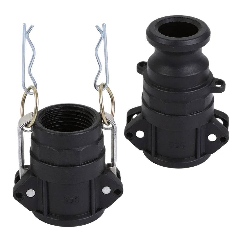 Cam Lock Adapter Kit with Type D and F Fittings in Polypropylene for Connecting 1 to 2 Inch Hoses in Transfer Setups