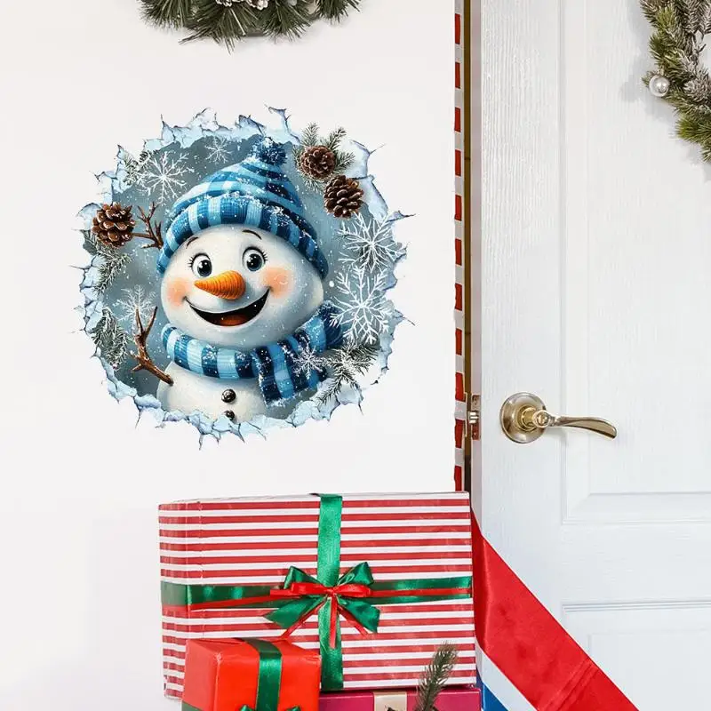 ملصق حائط جديد ثلاثي الأبعاد لرجل الثلج ذاتي اللصق لتزيين غرفة المعيشة وغرفة النوم والممر #3