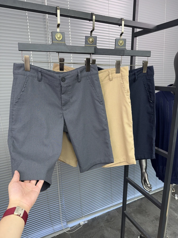 

Мужские льняные шорты Svip Slim Fit: повседневные, прямого кроя, длиной до колена, дышащие, летние, комфортные, однотонные, для отдыха