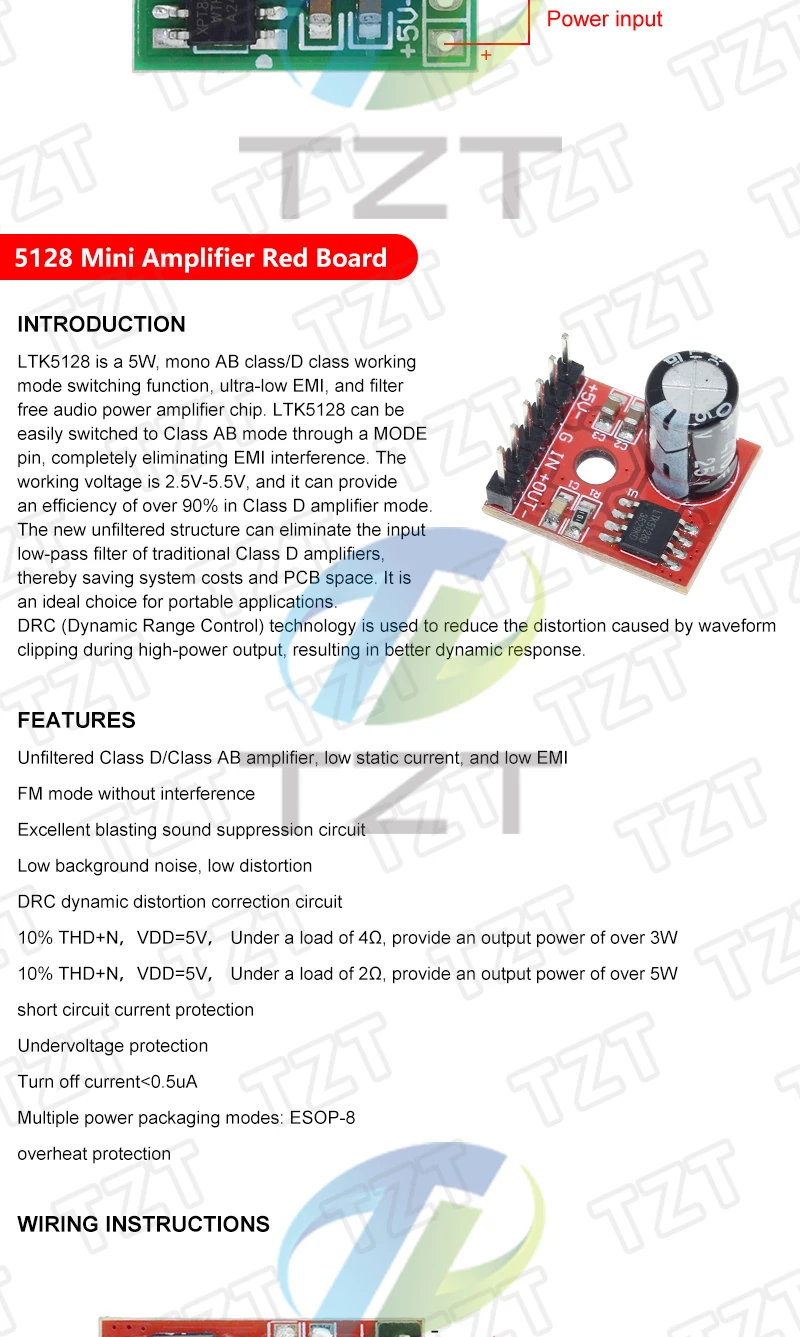 1/3 Stück 5W MINI Audio-Leistungsverstärkerplatine 3-5V XH-M125 XPT8871 Mono-Verstärkermodul Audio DIY Verstärker-Kit – Detail 3