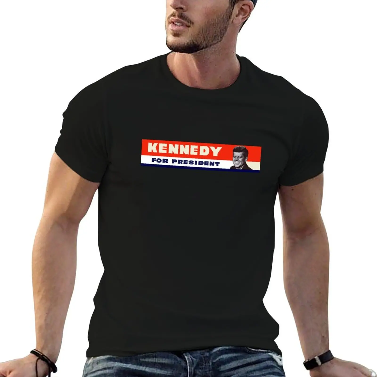 1960 John F. Kennedy para o presidente Camiseta masculina camisetas gráficas de algodão camisetas de alta qualidade
