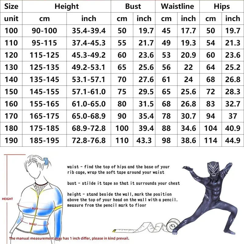 2025 ♥   جديد النمر الأسود خارقة تأثيري حلي ارتداءها بذلة للأطفال Aldult هالوين كرنفال حفلة Co ☆ ★