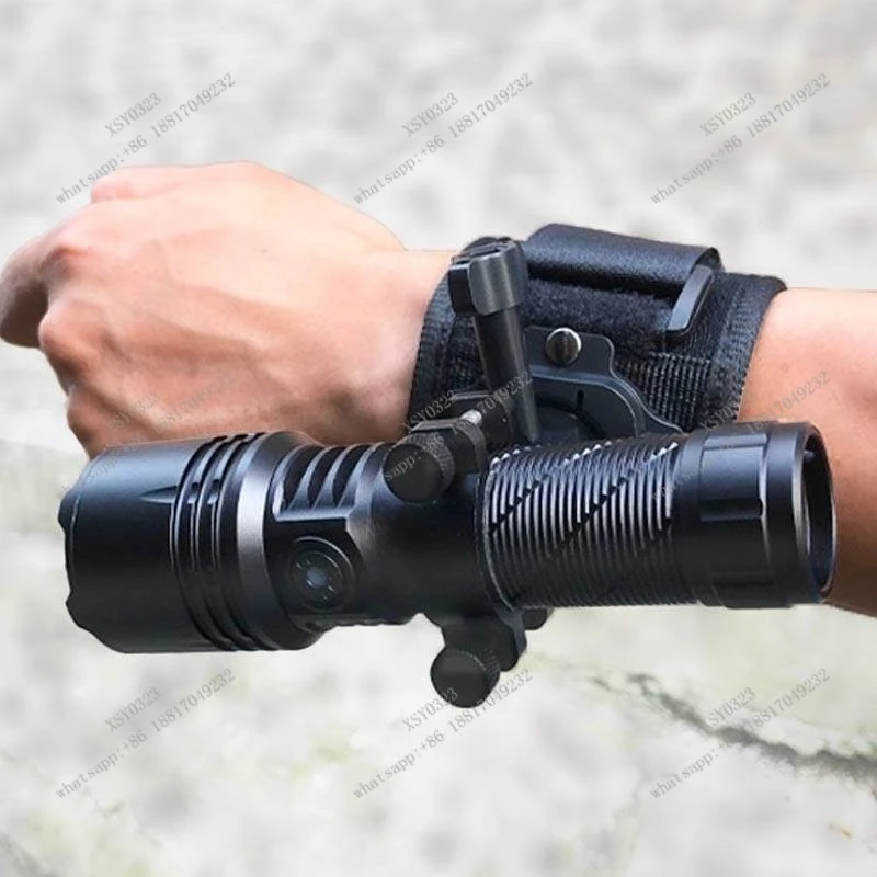 

Wrist flashlight holder 360 degree rotation outdoor bowl with light cover clip slingshot palm fixed strong light seat