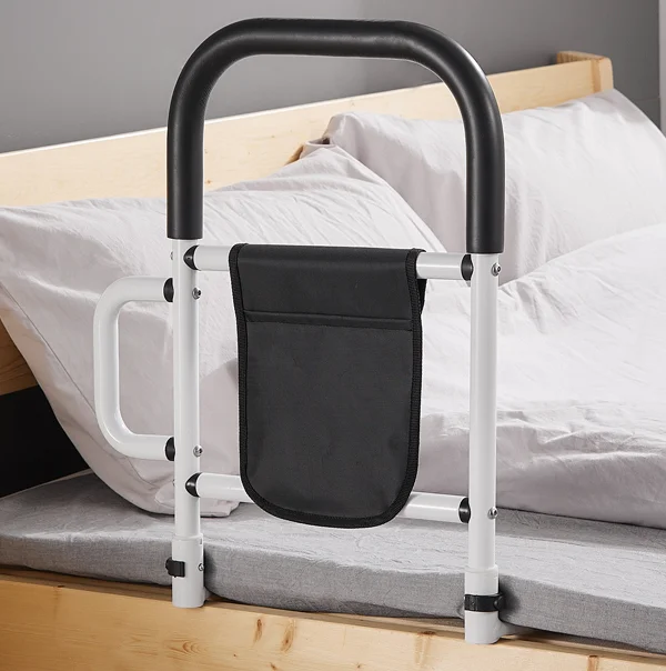 درابزين مساعد بجانب السرير مصنوع من الحديد الصلب بتصميم حديث لكبار السن للإمساك وحقيبة تخزين متضمنة للمستشفيات المنزلية #5