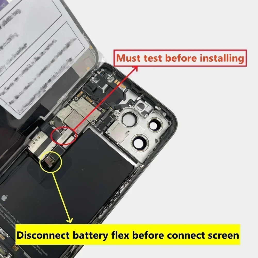 Original Disassembled Official Screen With Sensor Flex For IPhone 13mini 14Plus 15 16Pro Max, LCD Display Assembly, Diagnosis A+