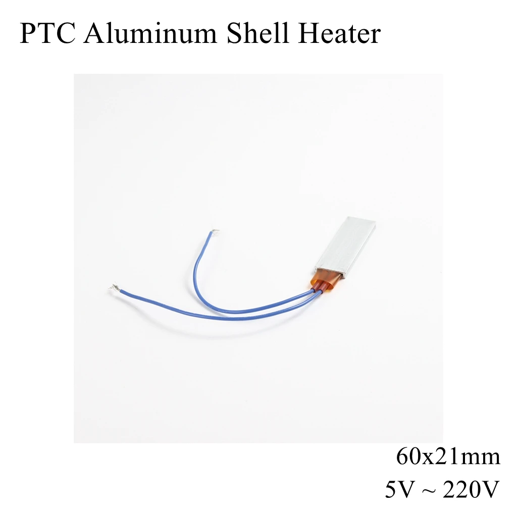 60x21mm 12V 24V 110V 220V PTC Aluminum Shell Heater Constant Thermostat Thermistor Ceramic Air Heating Sensor Egg Incubator