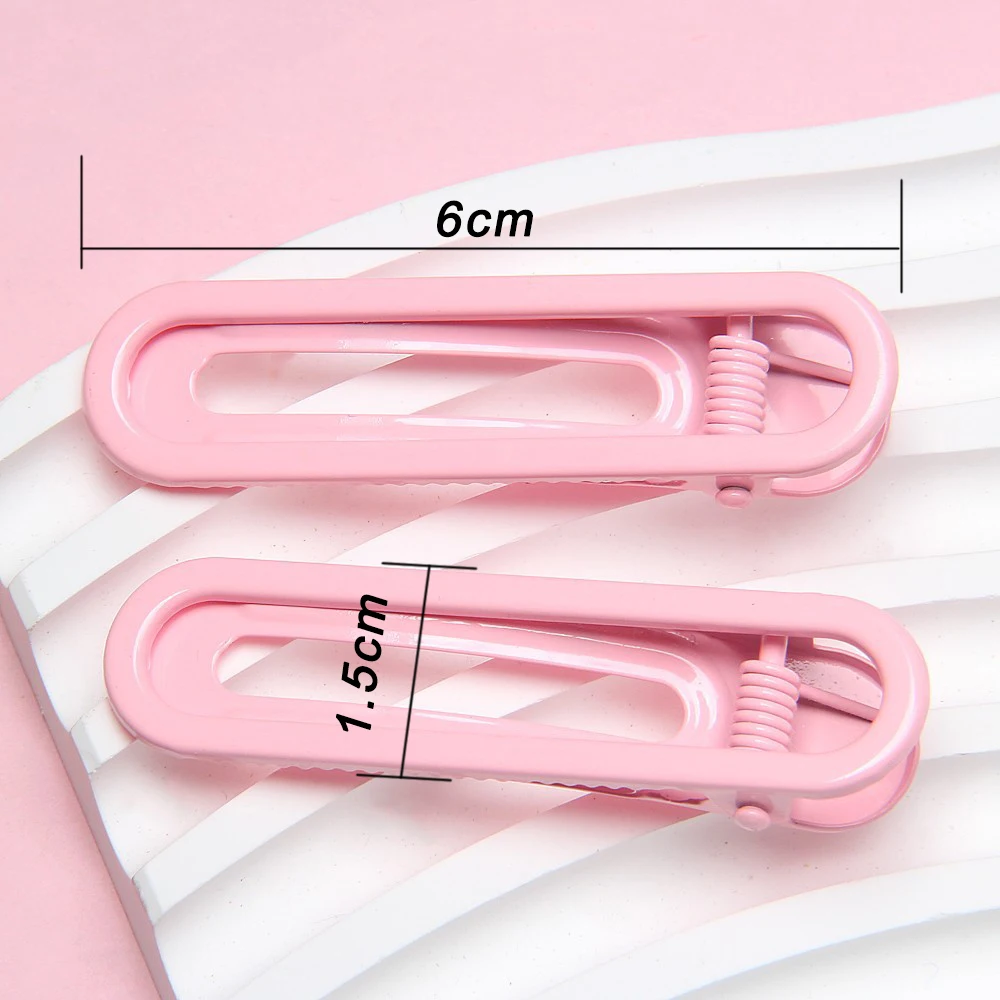 10pcs 6cm Candy Colors Hollow Out Duckbill Hair Clips Sweet Bangs Side Clips Makeup Tools DIY Fashion Headwear Jewelry Making