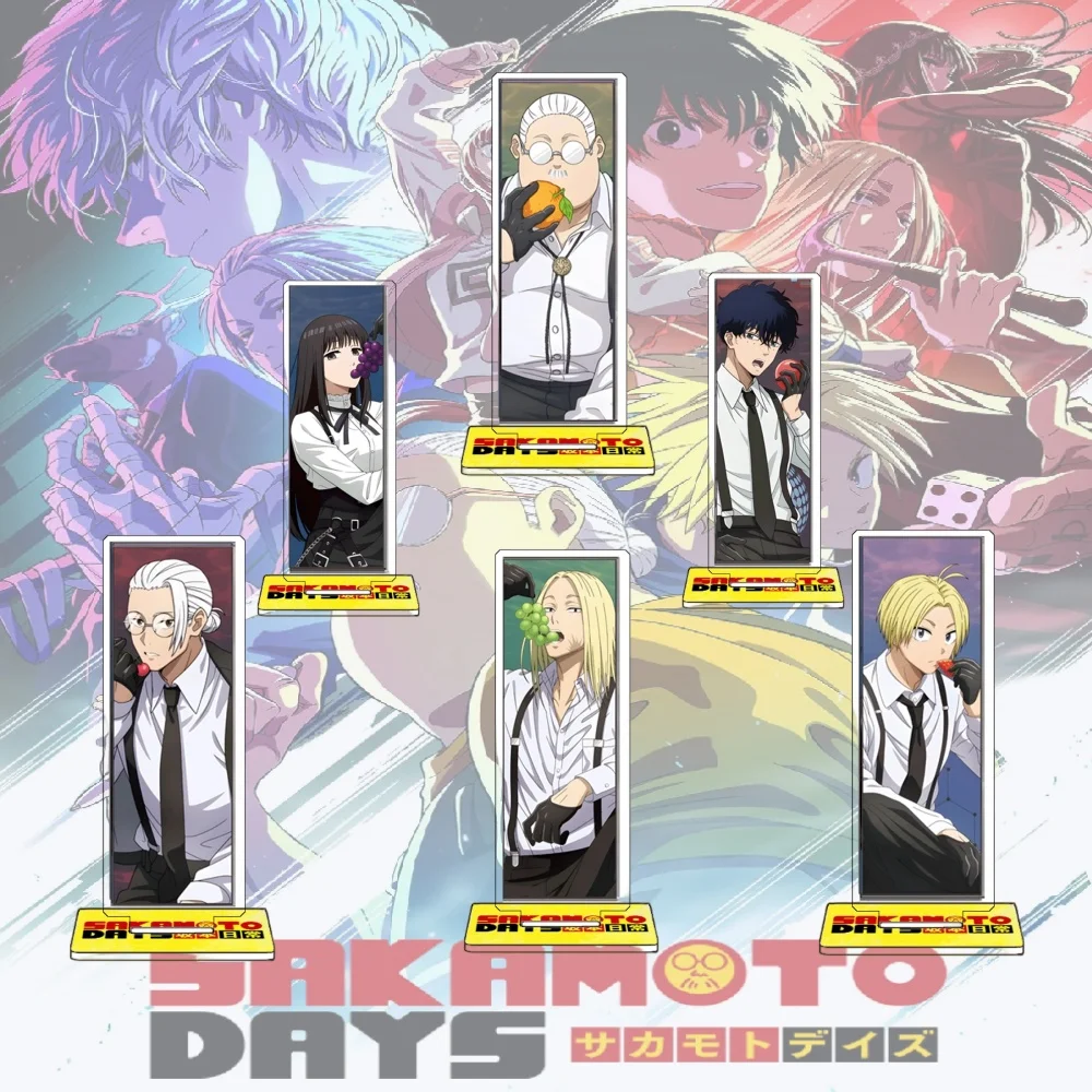 Sakamoto Days 15cm Anime Acrylic Stand aro Sakamoto、Ren Shintei、Tanaka Transparent Desktop Decoration High-Definition 2D Gift
