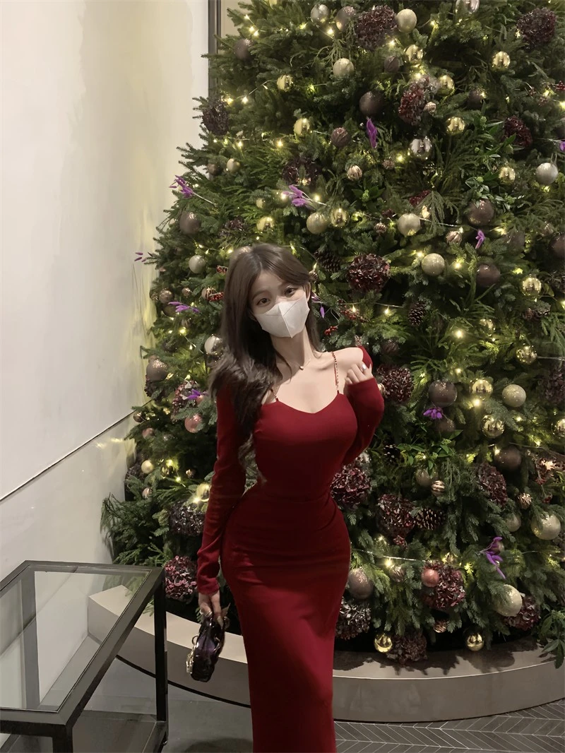 Dresses Long Sleeved Womens Dress Y2K Spring Silk Perspective Sheer See-Through Transparent Ditsy Layered Artistic Modern Simple