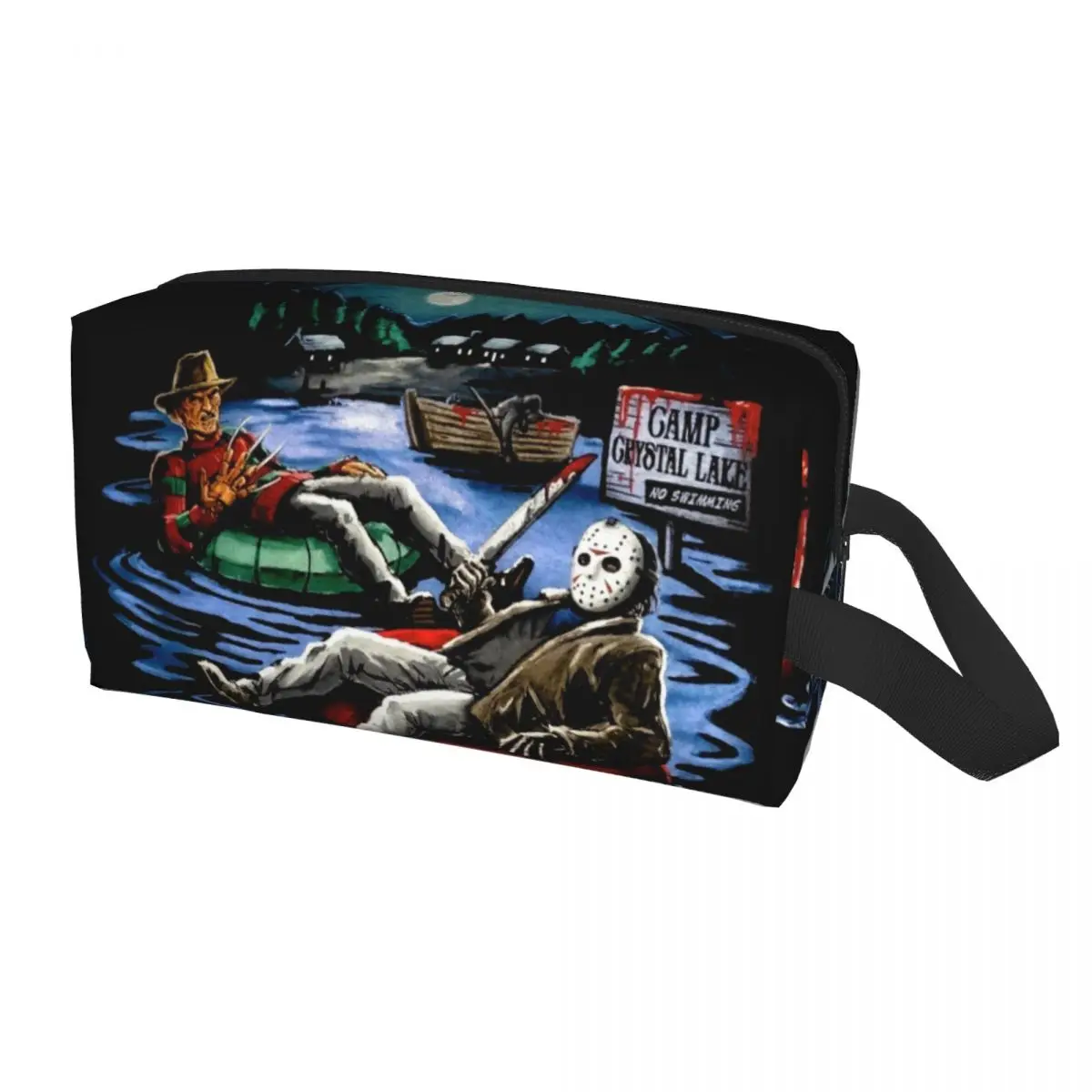 Custom Travel Horror Movie Character Killer Toiletry Bag Halloween Film Cosmetic Makeup for Women Storage Dopp Kit Case