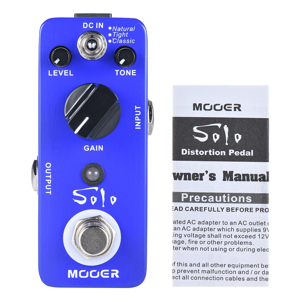 MOOER SOLO Gitaar Distortion Effectpedaal High-Gain 3 Modi Natuurlijk/Tight/Classic True Bypass Pedaal Gitaaronderdelen & Accessoires