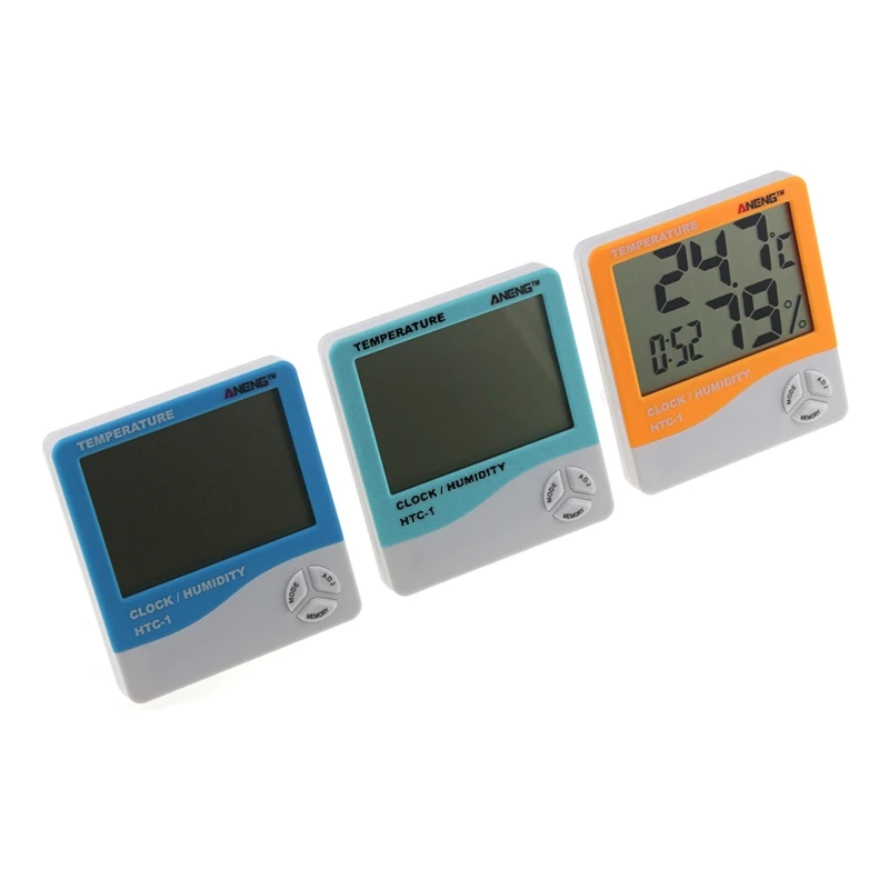 เครื่องวัดอุณหภูมิดิจิตอลเครื่องวัดความชื้น Lcd Dual อุณหภูมินาฬิกาปลุกในร่มกลางแจ้ง Drop ship