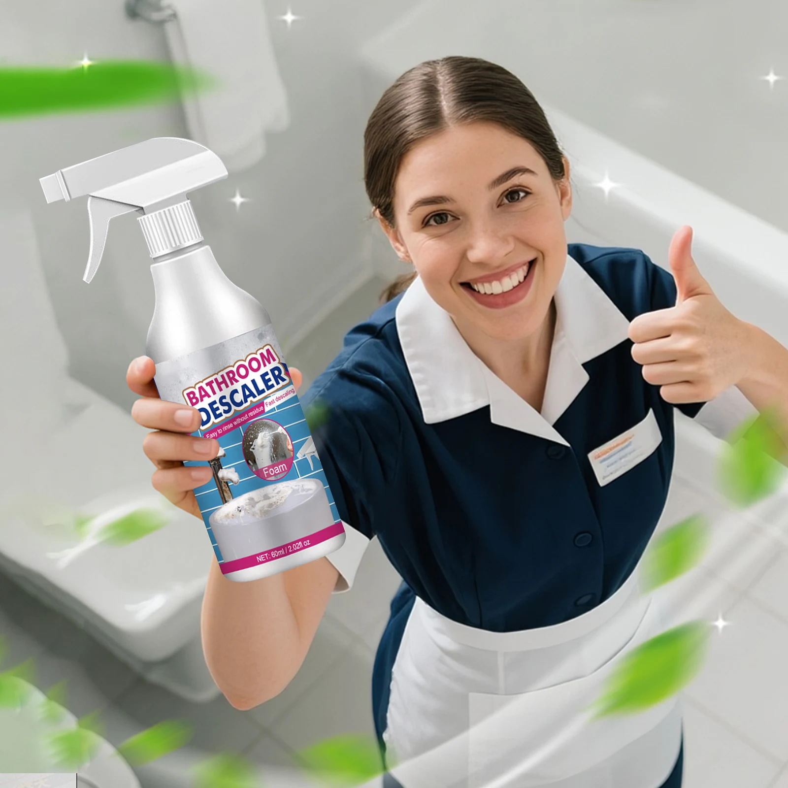 رذاذ رغوي للتنظيف متعدد الاستخدامات، متعدد الأغراض لجميع الأغراض، منظف مقياس الزجاج السائل للحمام والمطبخ المنزلي