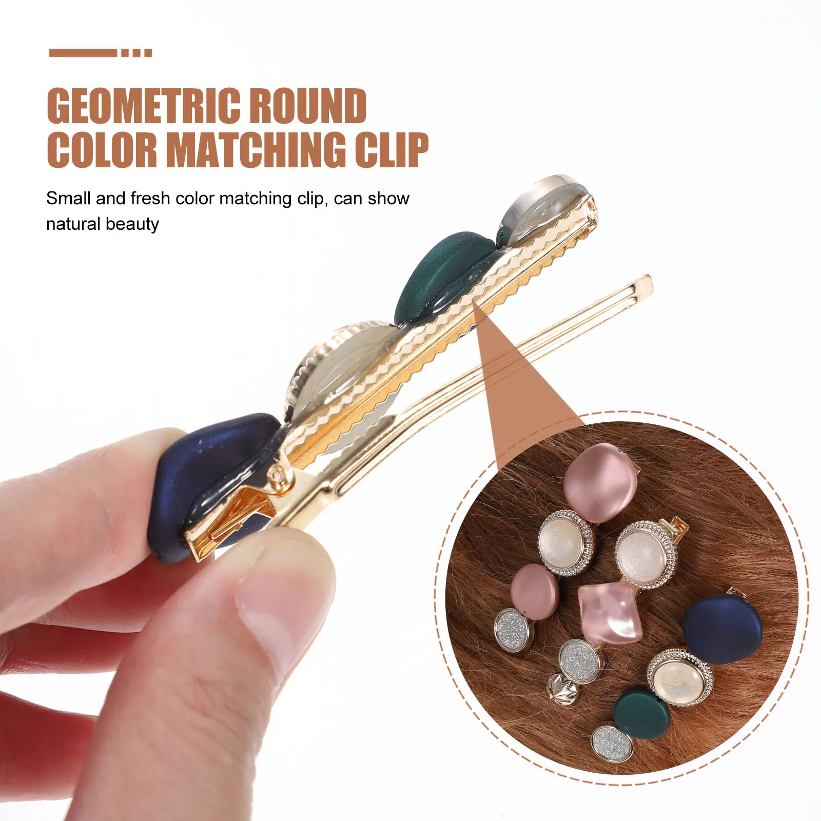 

Barrettes For Women Lightweight Small Decorative Hairpins Geometric Design Plastic Alloy Hair Clips Fashion Hairpin Set