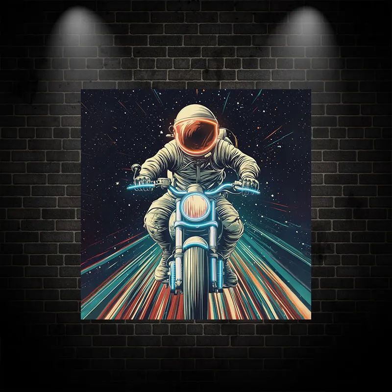 Astronaut Riding Motorcycle Forward Quickly Wall Hanging Custom LED Neon Sign