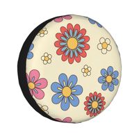 cute flowers 14''-17''Car  Wheel Tire Cover Spare Covers Case Bag Soft Protector Pouch Waterproof Car Tyre Protector