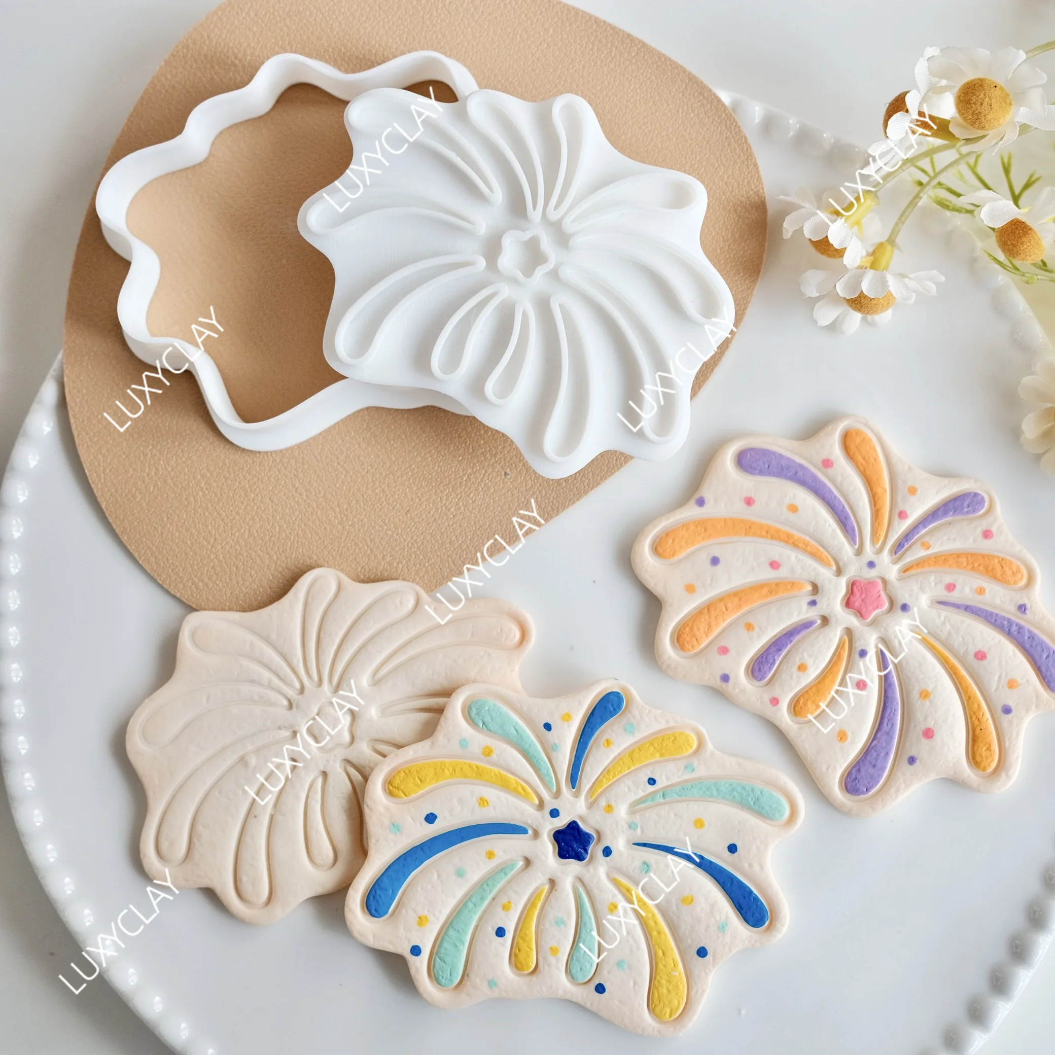 Firework Pattern Cookie Cutters Stamps Handmade Creative Fireworks Baking Fondant Biscuit Mold Cake Decoration Tools
