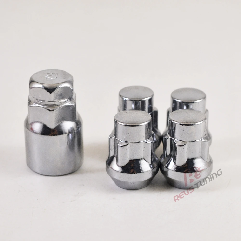 4PCS Anti-theft M12 X 1.5 M12 X 1.25 Chrome Steel Car Wheel Lock Key Nuts Locking Lug Nuts