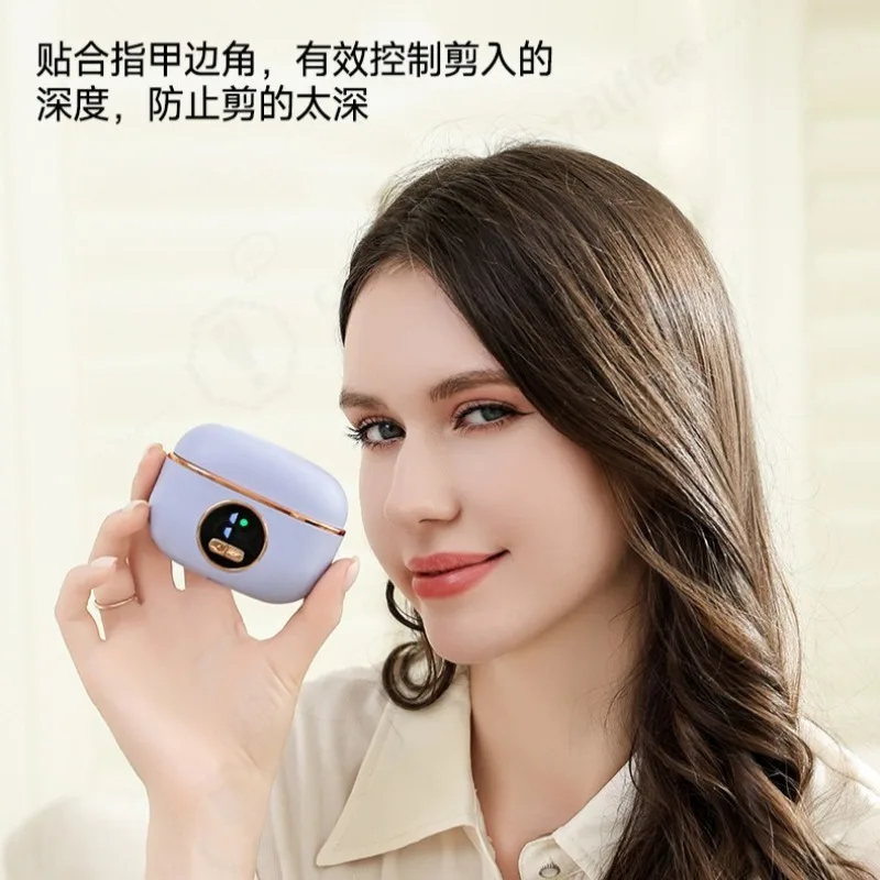 2 in1 Recharge Electric Nail Trimmer Auto Nail Cutter Grinder Portable Household Manicure Tool